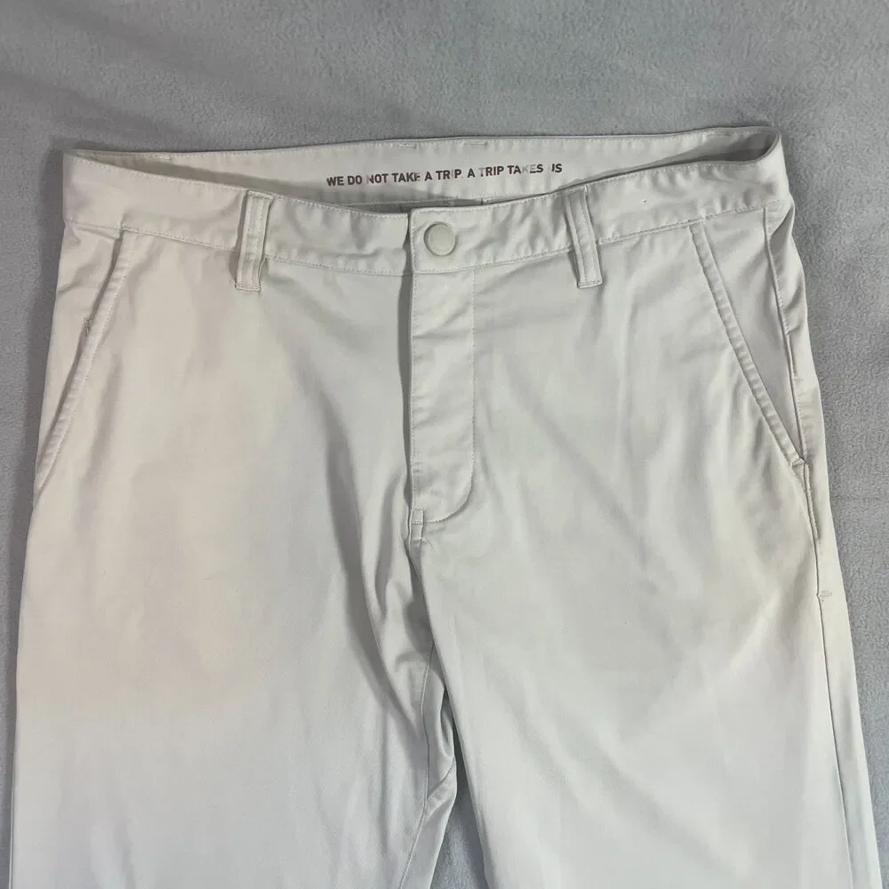 Rhone Commuter Pants Mens 30x31 Classic Fit Performance Flex Knit Golf Beige - Picture 2 of 16